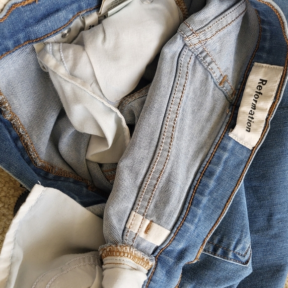 REFORMATION Blue High-Waisted Skinny Jeans - Picture 9 of 9